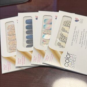 Color Street Nail Polish Strips - Glitter, Blue, Floral, Leopard